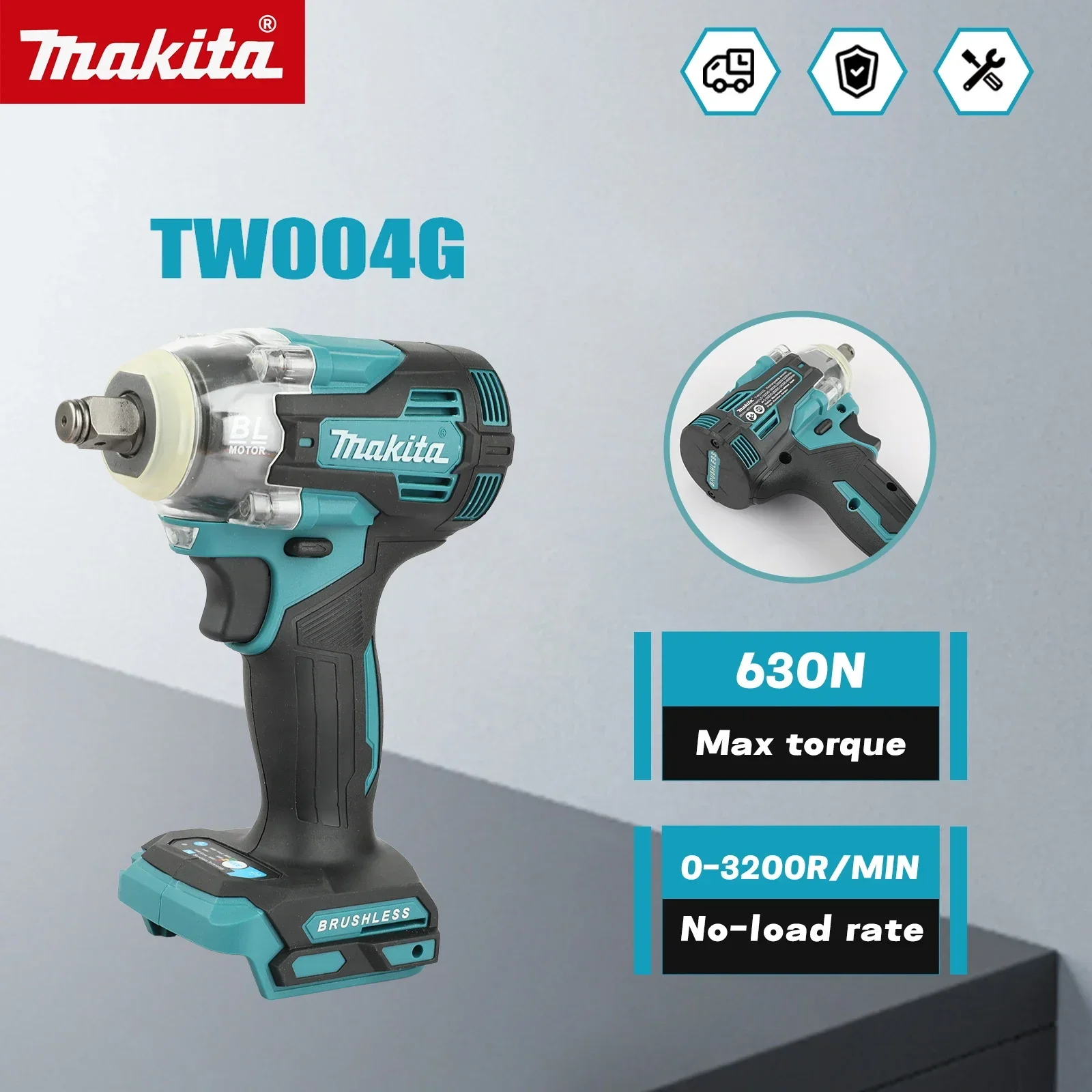 

Makita TW004G Electric Brushless Electric Wrench, High Torque Impact Wrench, Wind Cannon, Auto Repair Electric Tool