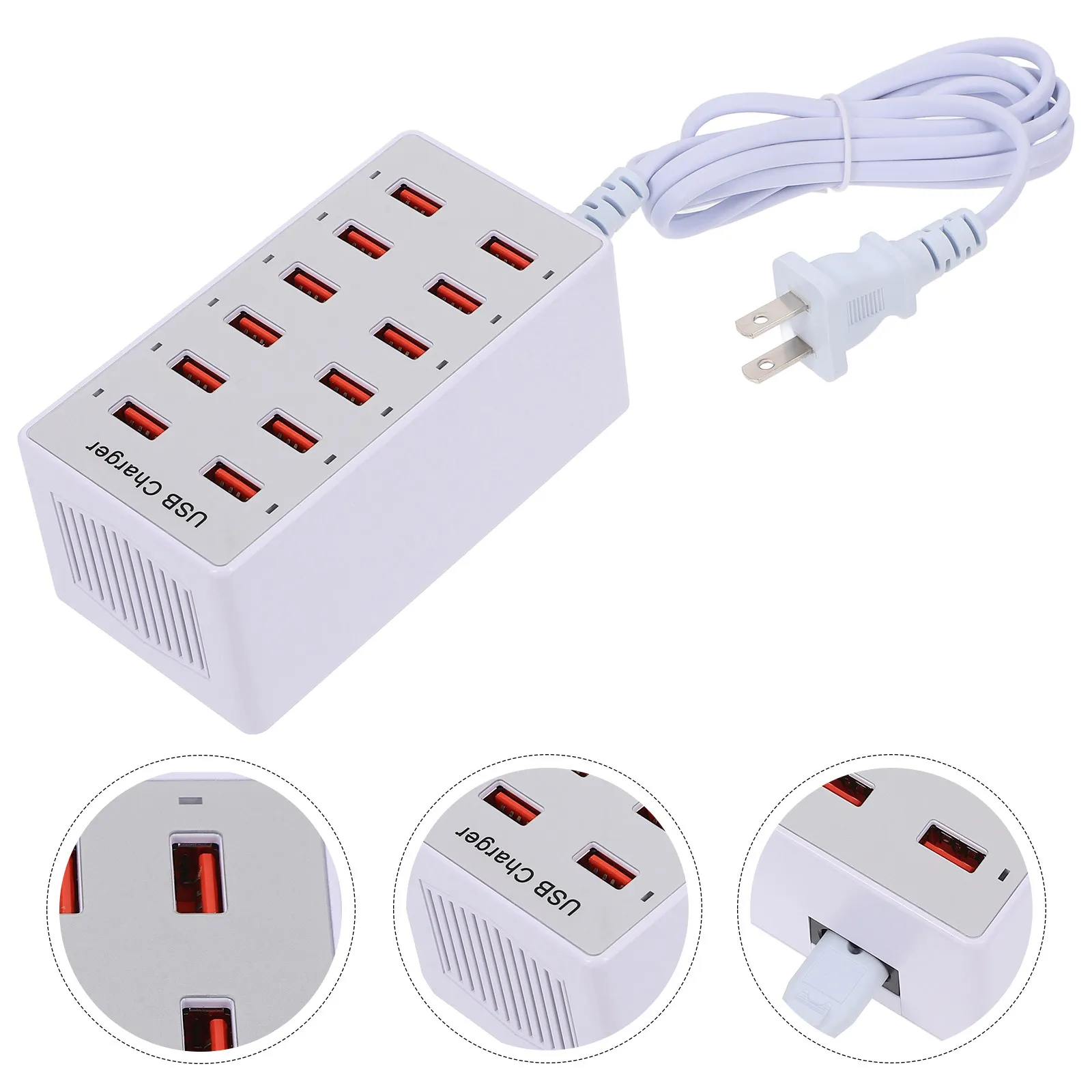 12-Port Multi USB Charger Station Desktop Charging Station Fast Intelligent Current Distribution USB Charging Hub for Mobile