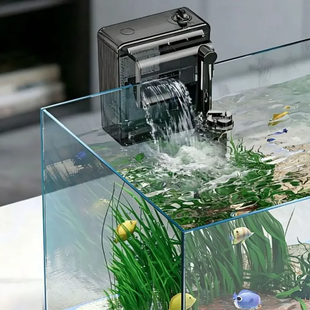 Silent 3 in 1 Wall-Mounted Fish Tank Filter Silent Circulating Filter Waterfall Filter USB Adjustable Flow Rate Water Pump 220V