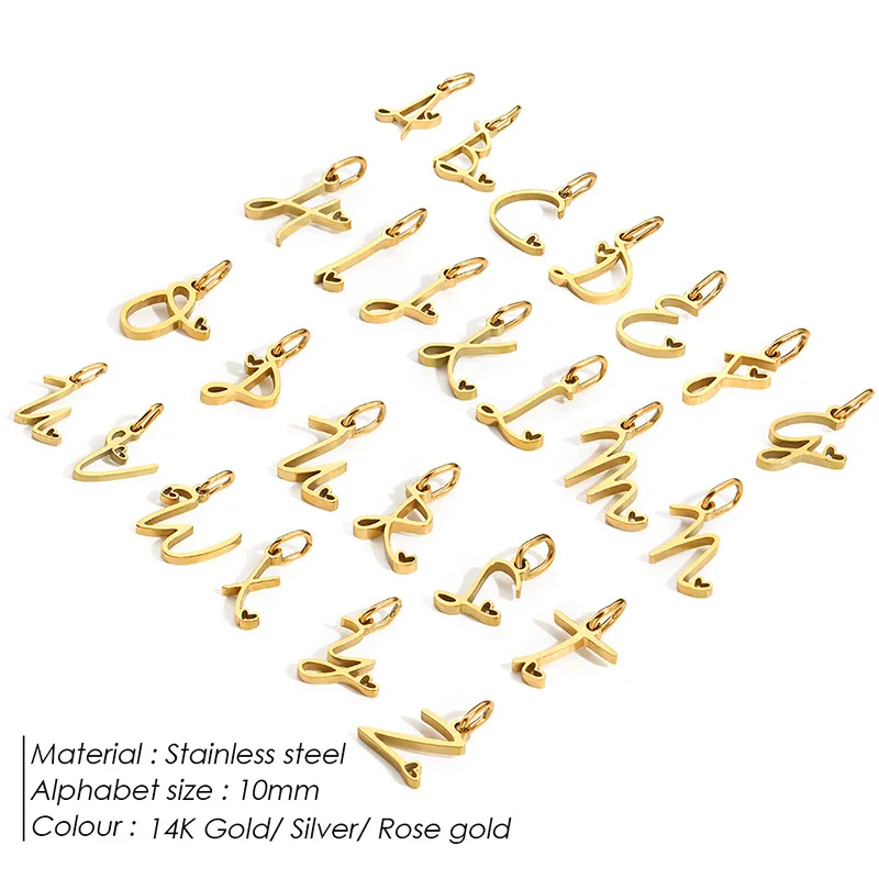 Mode Herz Alphabet Buchstaben Halsketten Charme mit Kristall Bild Hip Hop Dharma Rad Anhänger für DIY Gold Farbe Schmuck