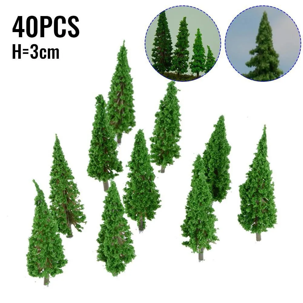 40 Pcs 4.5CM Model Trees Train Railroad Layout Diorama Mini Scenery Plastic Scale Scene Building Landscape Miniature Tree Decor