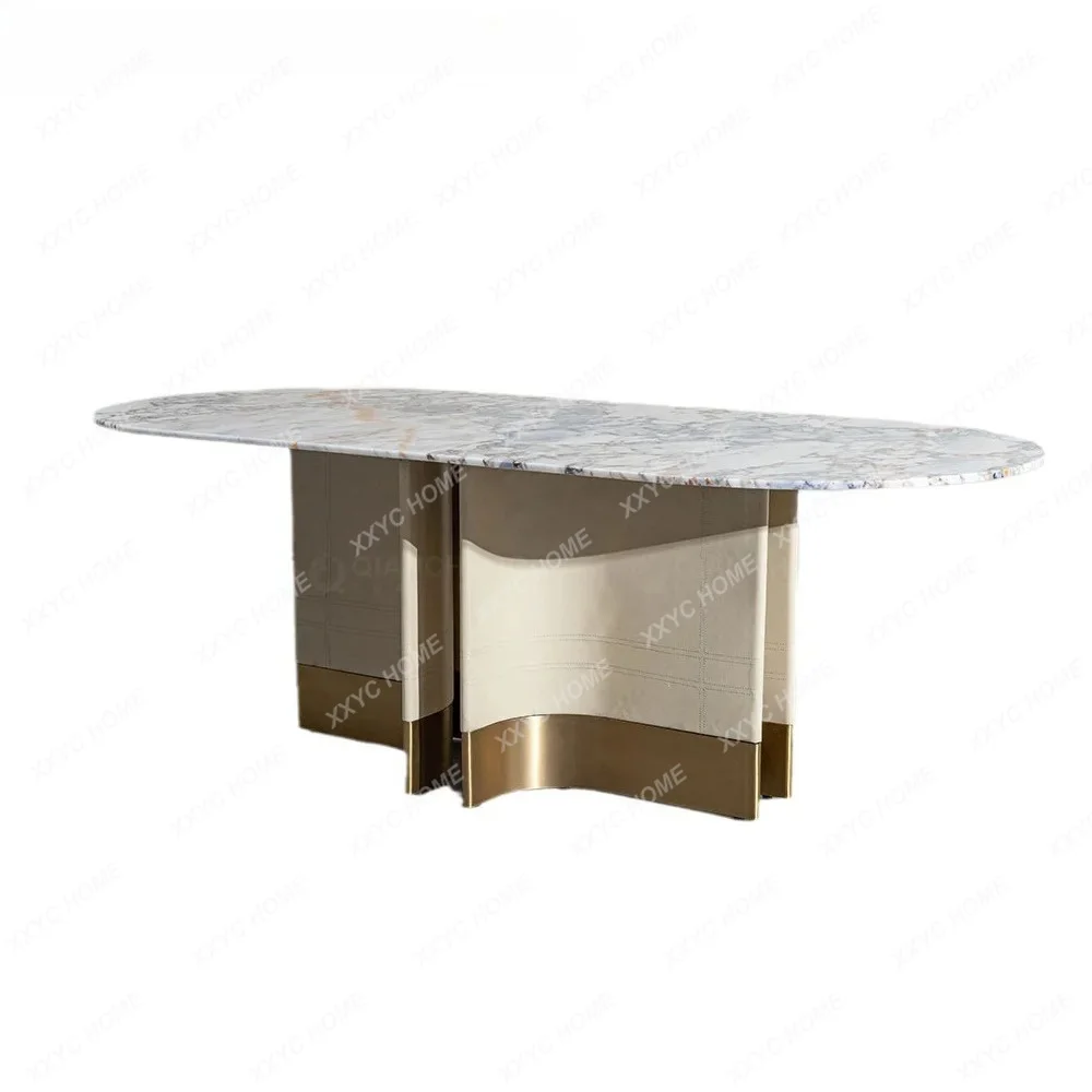 Luxury villa model room high-end marble dining table