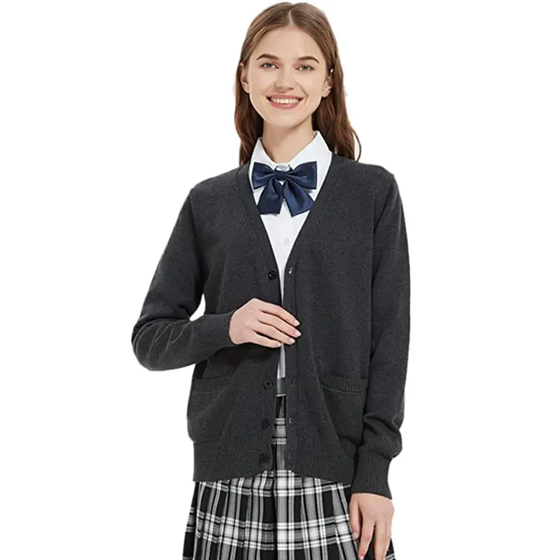 Japanische High School Student Cosplay Strickjacke Anime Schuluniform Pullover Mädchen Langarm Strickjacke V Neck Jacke Mantel für JK