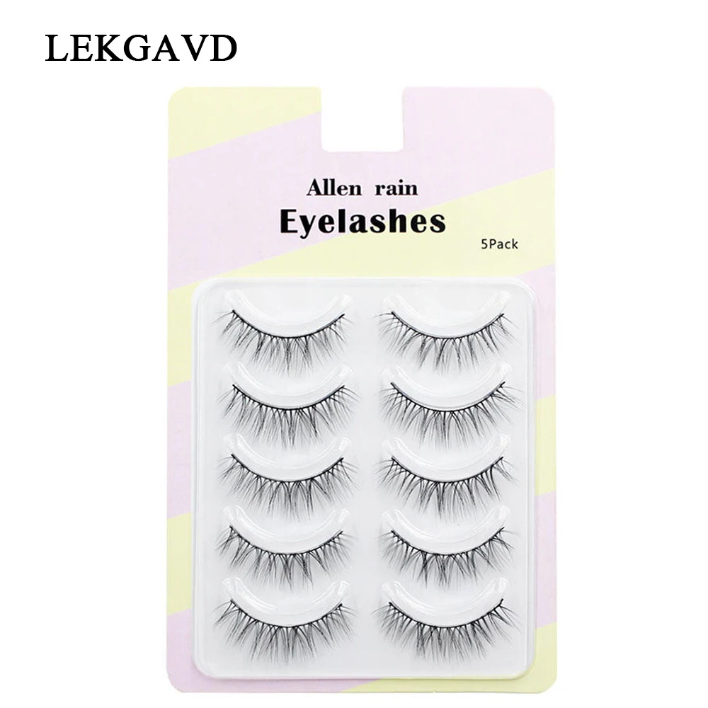 5 Pairs 3D False Eyelashes Messy Cross Thick Natural Fake Eye Lashes Professional Makeup Tips Bigeye Long False Eye Lashes