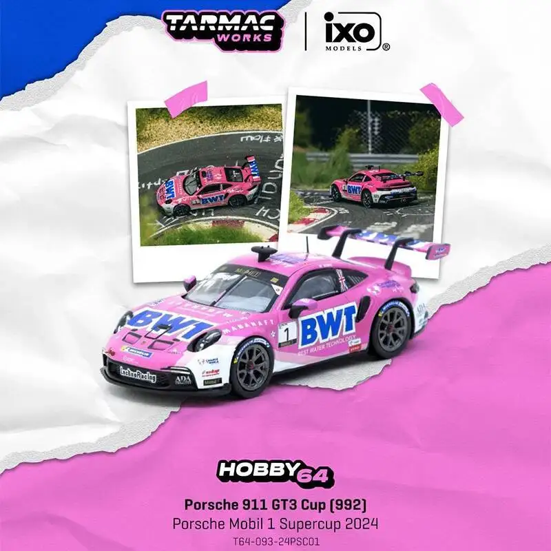 

PreSale Tarmac Works 1:64 Porsche 911 GT3 Cup 992 Mobil 1 Supercup 2024 Diecast Car Model Collection Toys TW