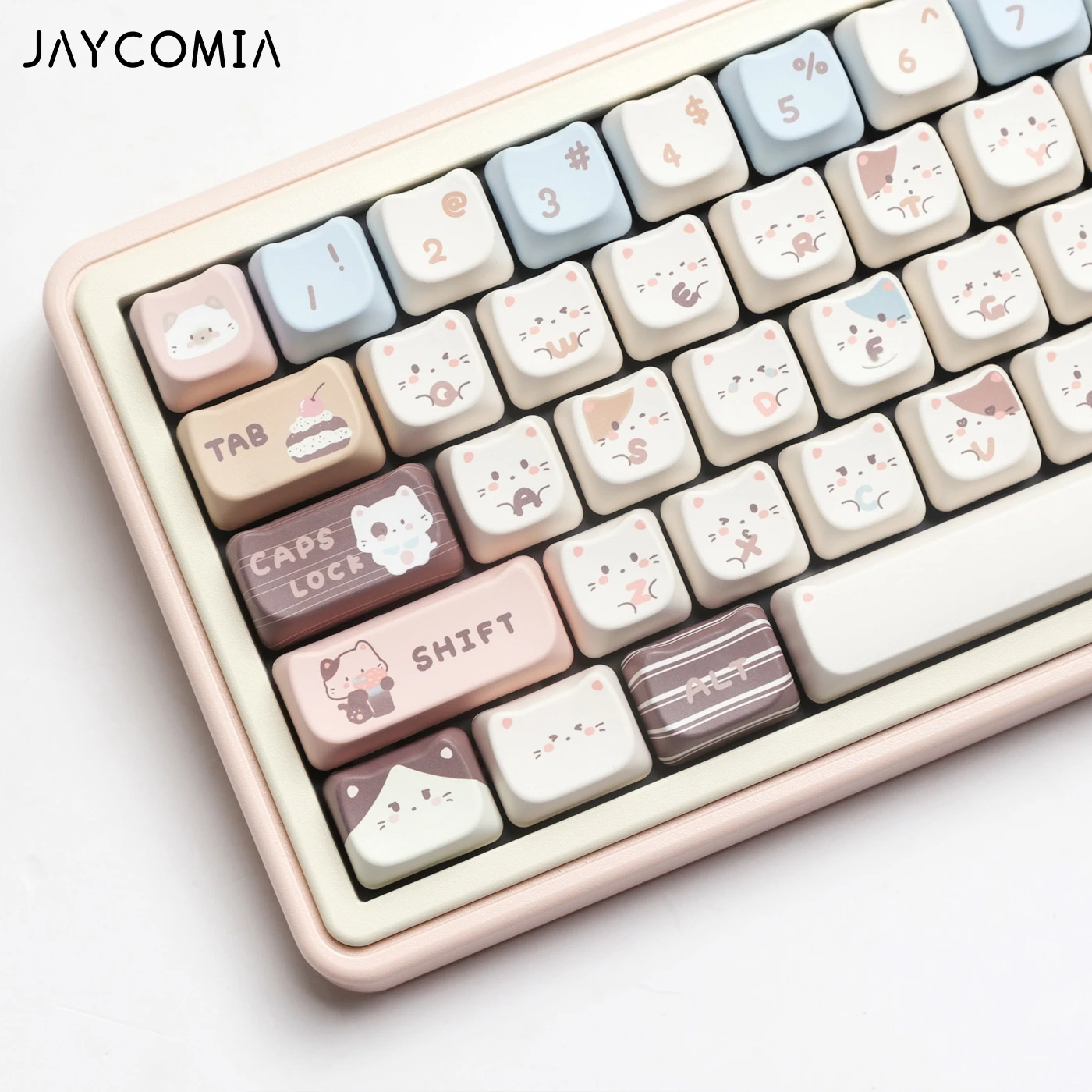 mao cat keycaps para teclado mecanico material pbt dye sub 7u alice layout grande grupo apple mac hi75 layout 01