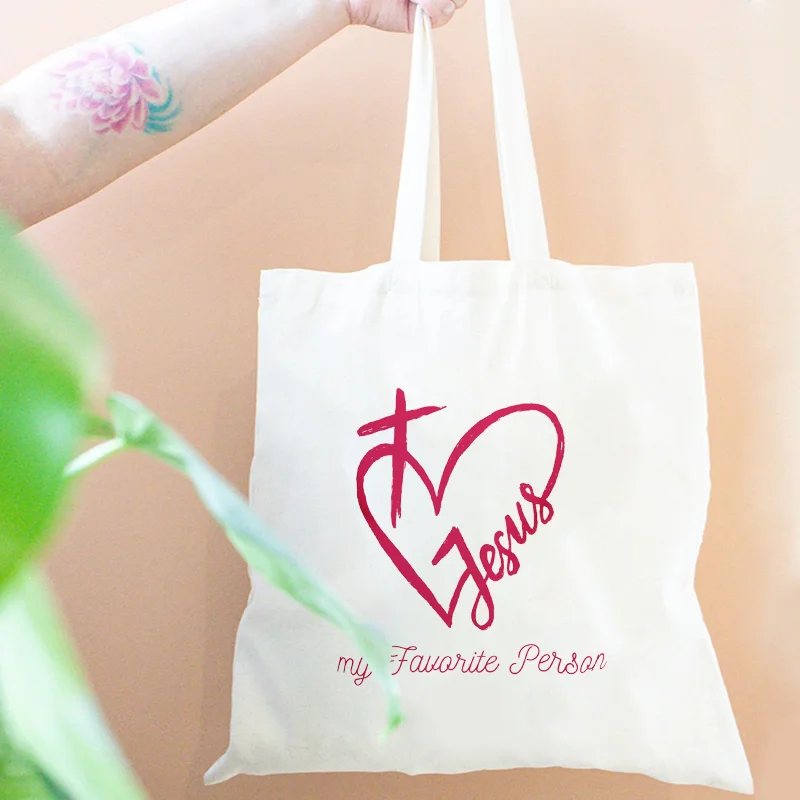 

Christian Couple Tote Bags for Valentines Day Specia Gift for Lover Wife Shopping Ecobag Foldable Shoulder Handbags for Women