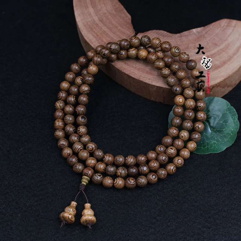 

Door Frame Bracelet2.0 8mm*108With Small Calabash Wooden Prayer Beads Bracelet Men and Women Jewelry Gift