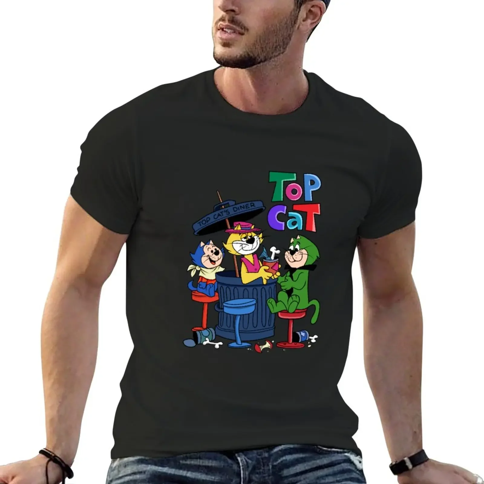 Top cat T-Shirt aesthetic clothes plain Short sleeve tee mens tall t shirts