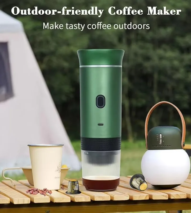 Espresso Capsules Coffee Machine Brewer Car Outdoor Use Charging Electric Machine Portable Travel Coffee Maker