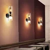 북유럽 다리미 그물 유리 벽 램프, 모던 LED 벽 조명, 호텔 카페 상점 복도 머리맡, 크리에이티브 더블 헤드 조명, 홈 장식 3