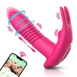 App Control Bluetooth Vibrator for Women Wearable Clitoris Stimulator G-spot Telescopic Dildo G Spot Female Masturbator Sex Toy