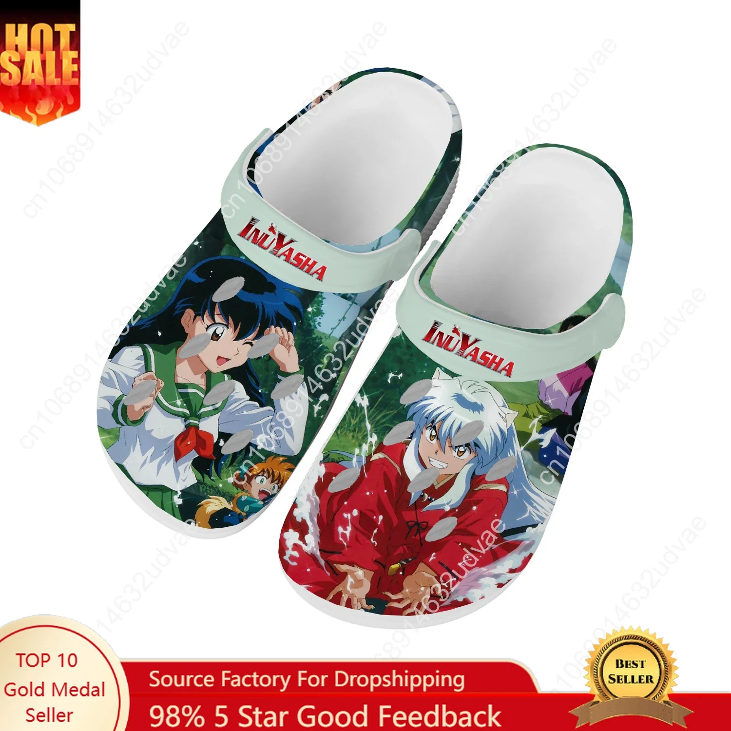 

InuYasha Water Shoes Mens Womens Comfortable Home Garden Clogs Customizd Sandals Beach Breathable Hole Slippers