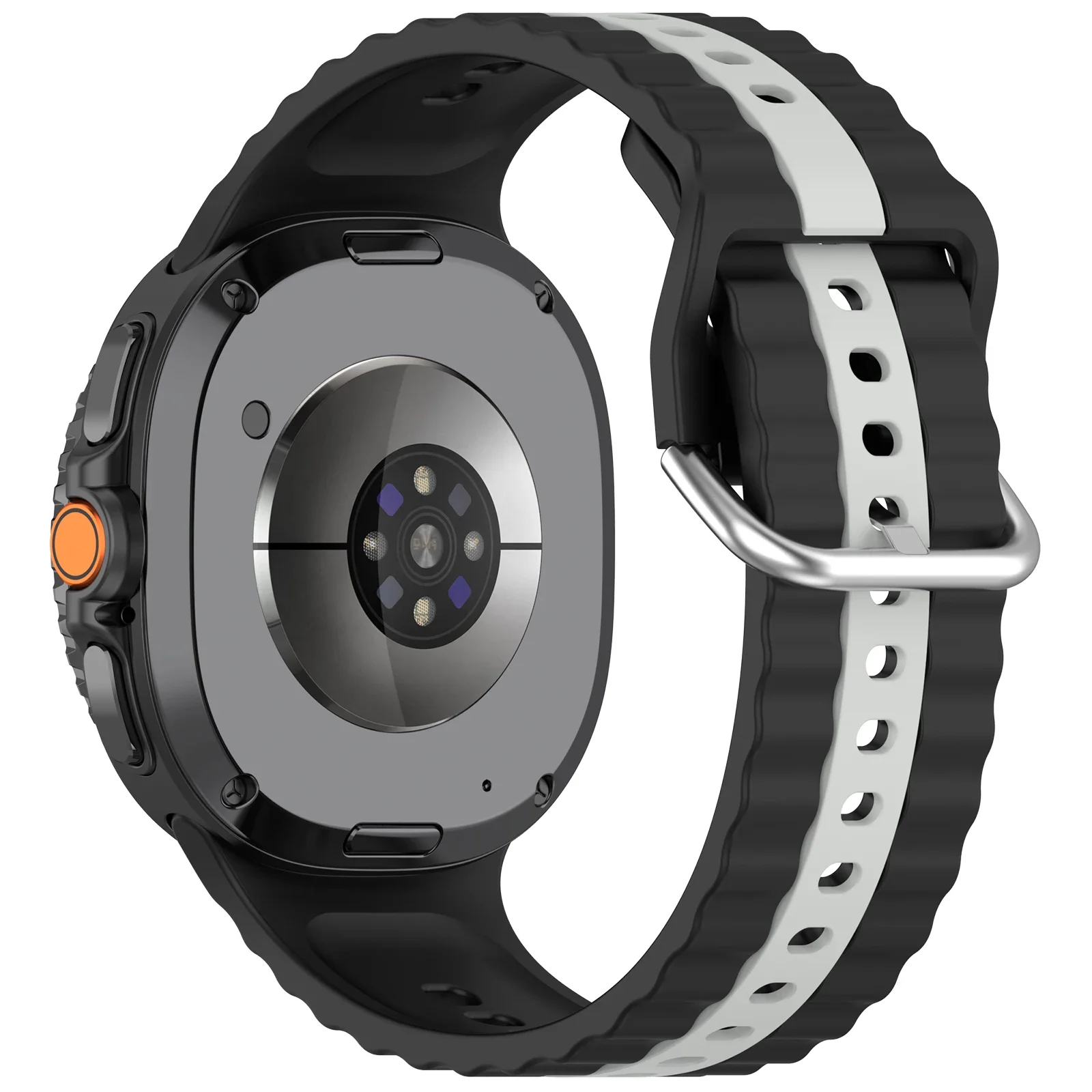 삼성 갤럭시 워치 8 44mm 40mm용 투톤 실리콘 스트랩, 갤럭시 워치 8 클래식 46mm 밴드용 오리지널 브레이슬릿 벨트