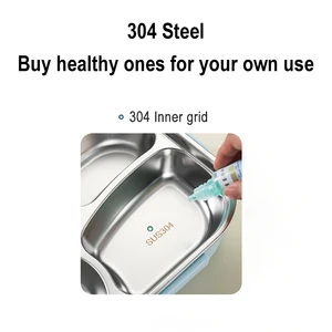 Aço Inoxidável 304 Isolados Lunch Box Divide Lunch Box Office Trabalhadores Grande Capacidade Portátil Bento Box Selado 6 principais vendas caixa termica com divisoria - №5