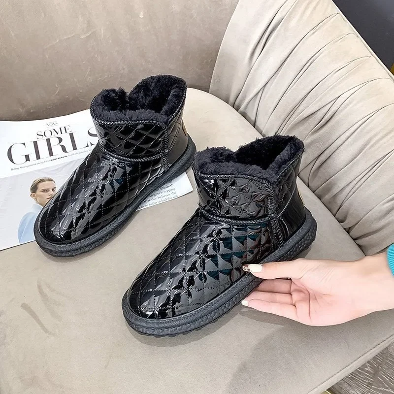 

Fur One Snow Boots Women Waterproof Warm Cotton Shoes Winter Women's Shoes Plus Fleece Thickened Short Boots Women Shoes