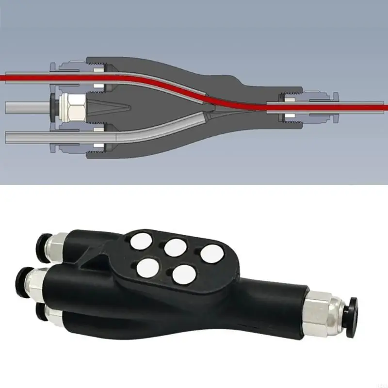 62KA para impresora 3D X1C P1S P1P, adaptador 4 en 1 PTFE, puerto expansión tubería, conexión pieza impresora 3D,