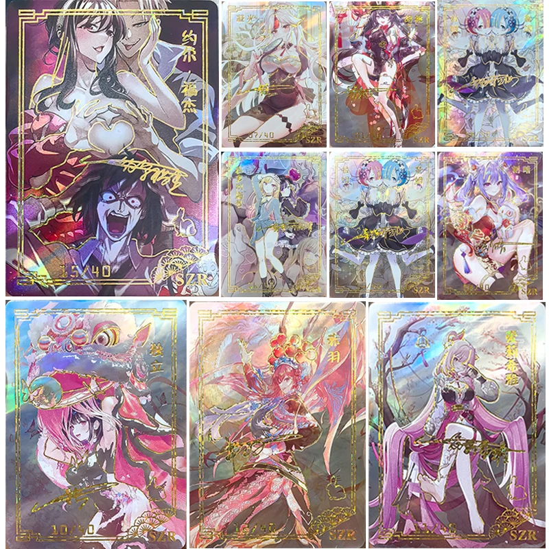 Anime Goddess Story Rem Emilia Yae Miko Ningguang Ram Yor Forger Jessie collection card Entertainment toys Board game card