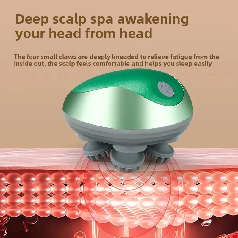 

Mini Head Massager Electric Waterproof Rechargeable Massager Multifunctional Kneading Vibration Massager