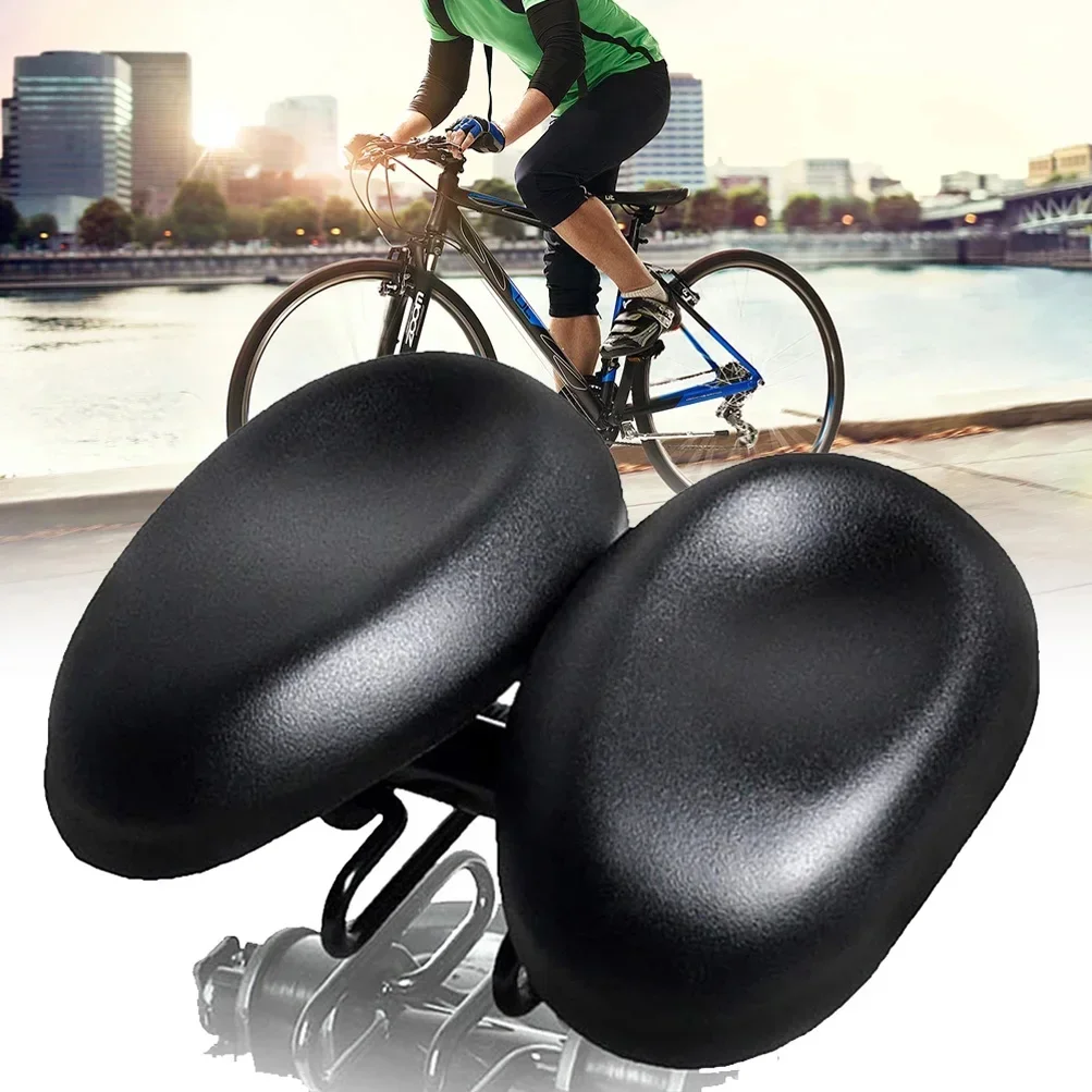 

Two-Seat Bicycle Cushion Comfortable Dual Padded Multi-Function Replacement Sports Noseless Easy Install Bike Saddles Pad