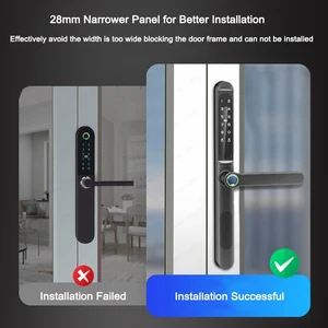 ZHDCOOKEY-DIGITAL BIOMETRISCHER ANRESSION INTECTIPENT TOR LOCKING, DELIZER ELEKTRONISCHE TOR-Schlösser, schlank, wasserdicht, Aluminium, RFID-Karte, Passwort, ttlock 12 Hauptverkauf Elektronische Verriegelung für Aluminiumtür - №5