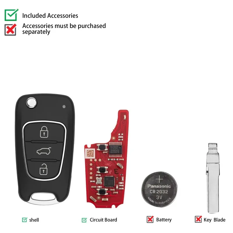Second Generation Wireless Flip Remote Key 3 Buttons
