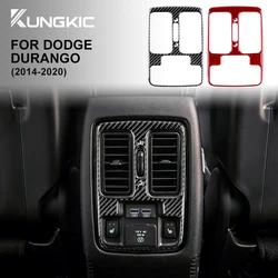 For Dodge Durango 2014 2015 2016 2017 2018 2019 2020 Car Rear Air Vent Real Soft Carbon Fiber Sticker Interior Trim Accessories