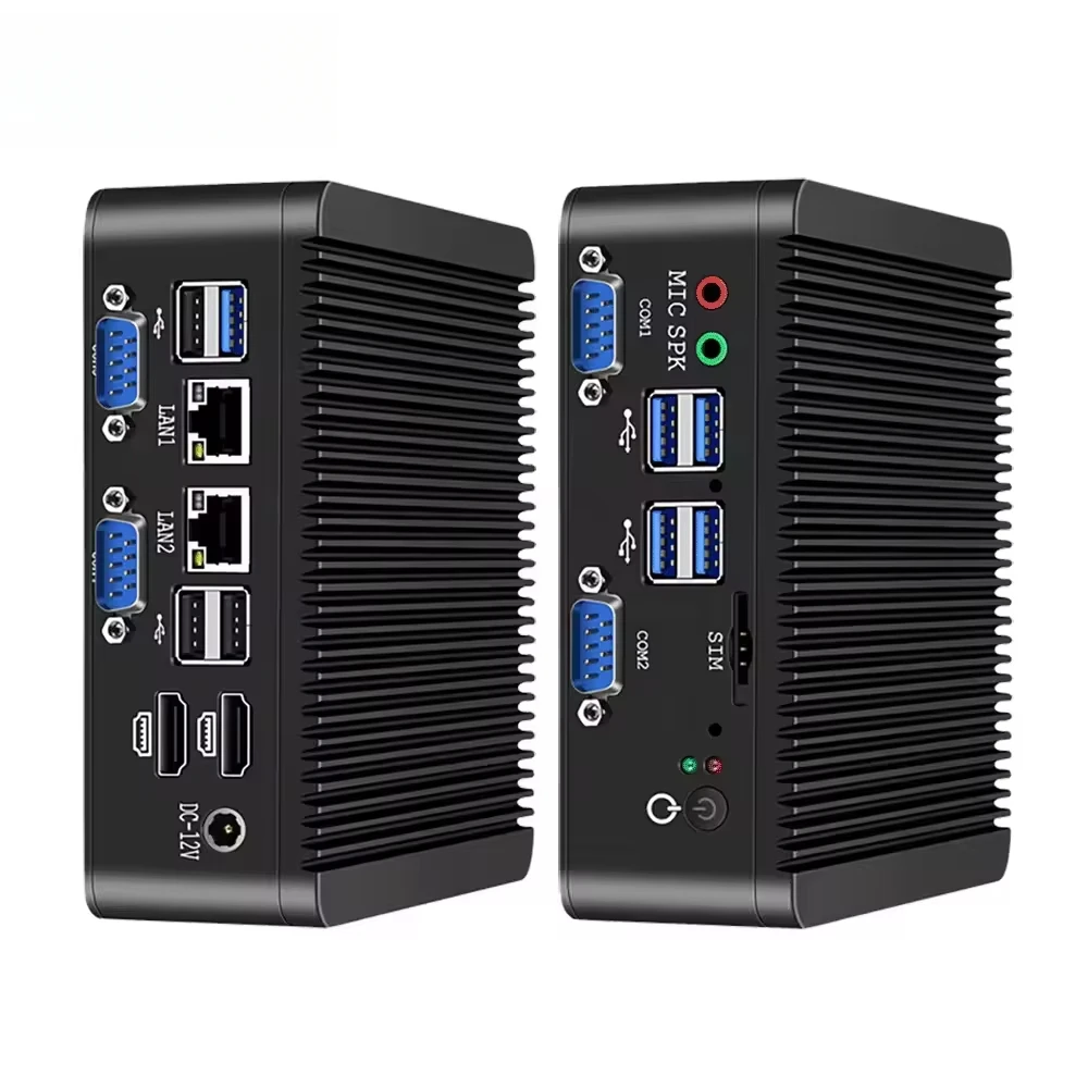 Original brand new！Fanless Dual L·AN IOT Industrial Computer J412·5 Ubu·ntu Li·nux Mini PC with 2*LA·N 4*RS2·32 RS4·85 2* H-D·MI