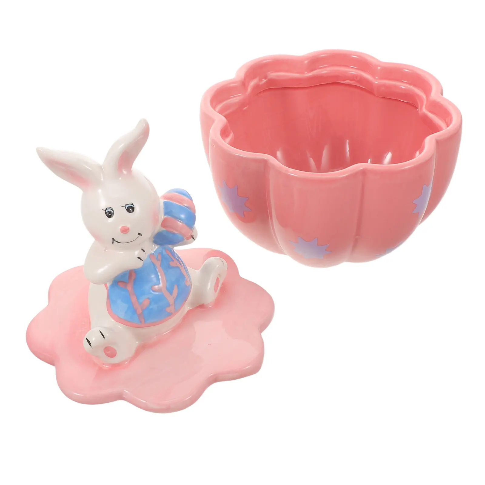 

Easter Bunny Ceramic Jar Airtight Tea Canister Easter Rabbit Canister Kitchen Storage Containers Coffee Food Storage Jar