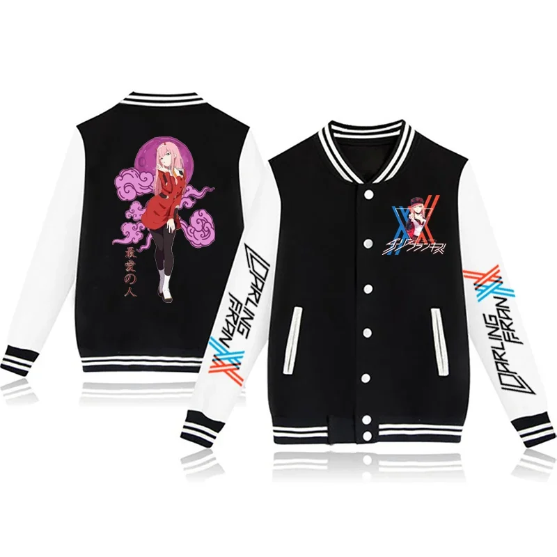 2021 new street anime zero two baseball uniform men's and women's tide brand hip-hop loose casual couple jacket