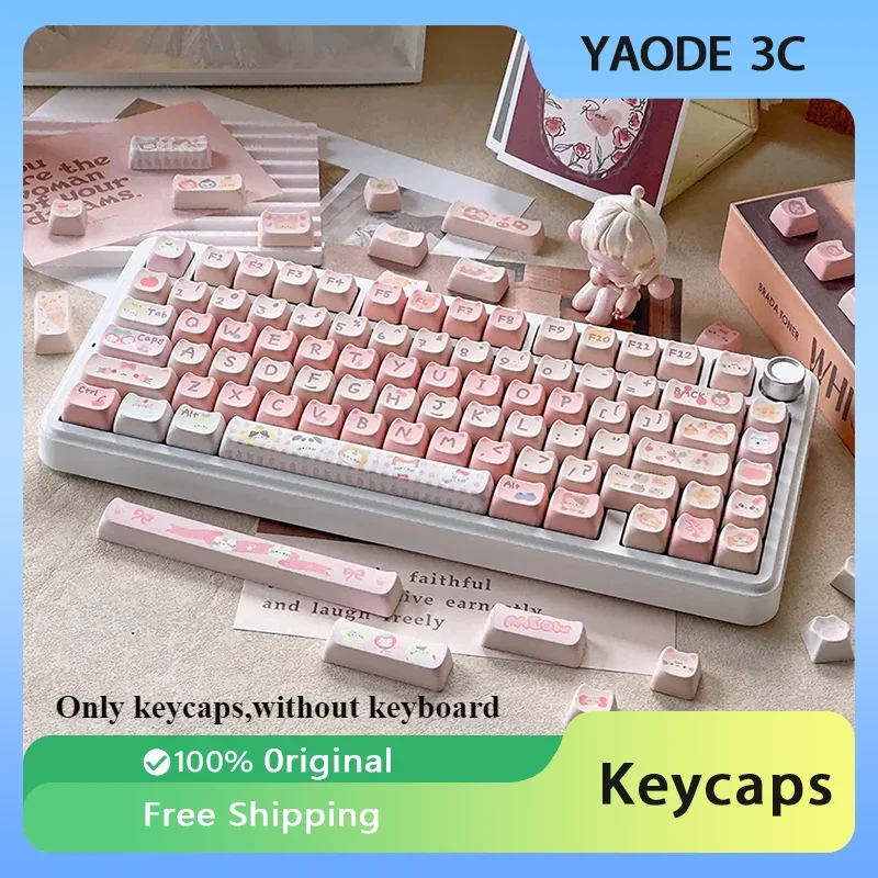 

Maorbeng Mechanical Keyboard Keycaps 144 Keys MOA Profile Dye-sublimation Custom Cute PBT Keycaps PC Gamer Accessories Gifts