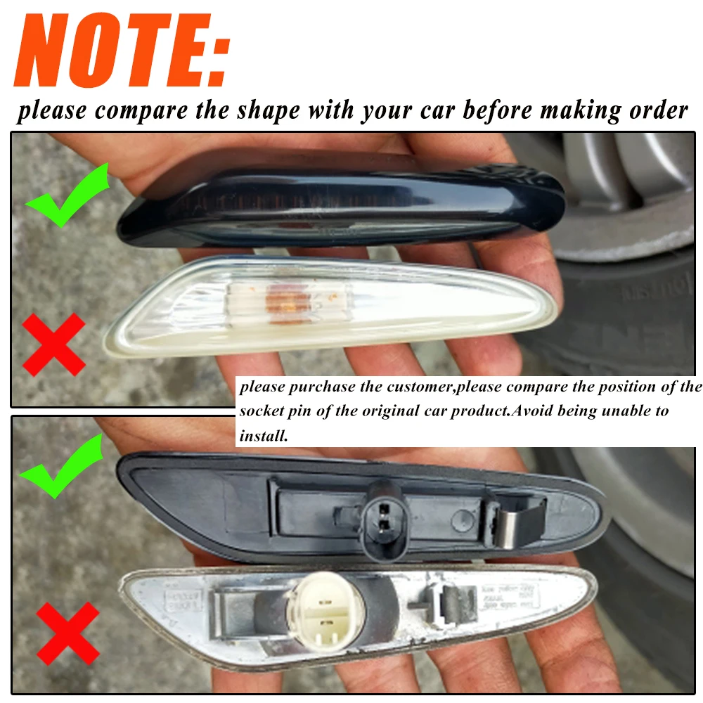 For BMW X3 E83 X1 E84 X5 X53 E60 E61 E46 E81 E82 E90 E92 E87 E88 Sequential Flashing LED Turn Signal Side Marker Light Blinker