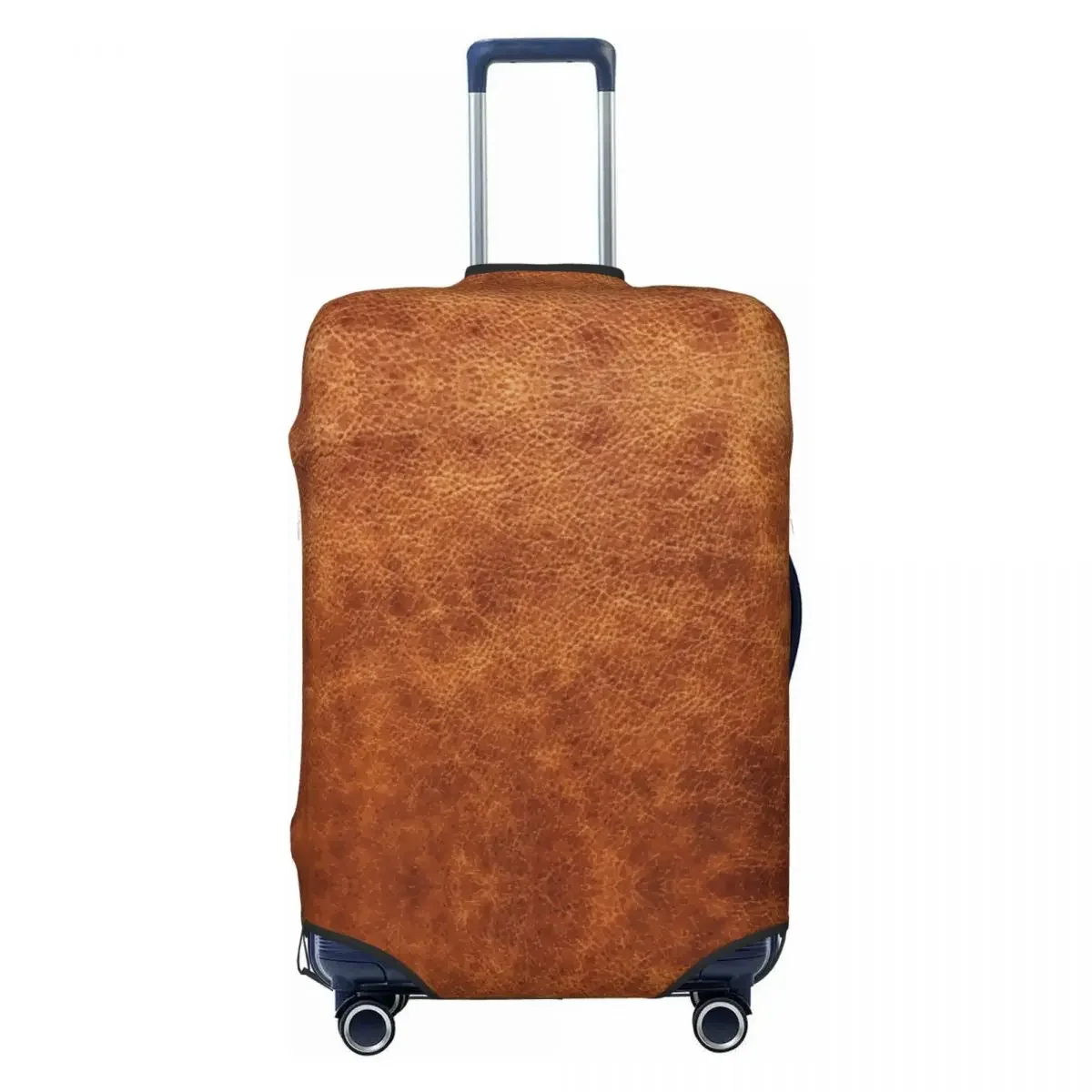 Custom Brown Vintage Faux Leather Background Luggage Cover Vintage Floral Textures Suitcase Protector Covers Suit For 18-32 inch