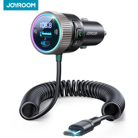 JOYROOM FM 5.4 Bluetooth Transmitter 60W PD QC3.0 Fast Car Charger Stronger Dual Mics HiFi Sound USB C Charger Adapter JR-CCB02