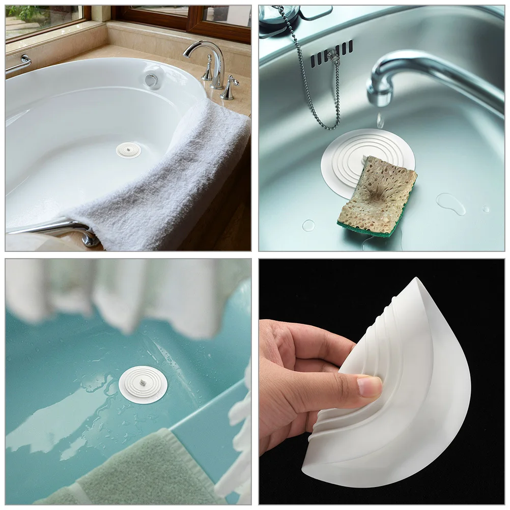 

2Pcs Silicone Tub Stoppers Kitchen Sink Bathtub Drain Covers Easy Install Remove Prevent Clogs Keep Clean Tidy