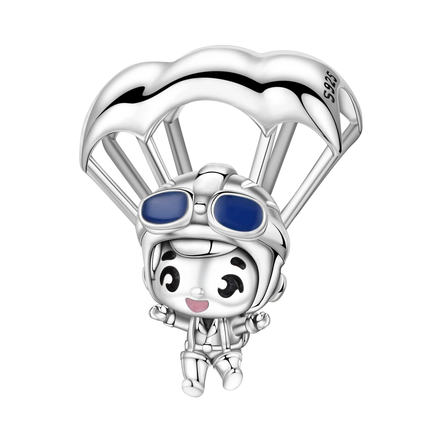 CYCUFF 925 Sterling Silber Paraglider Cartoon-Charakter Anhänger Armband Charms Passend für Schmuck Party Perlen DIY Feine Geschenke