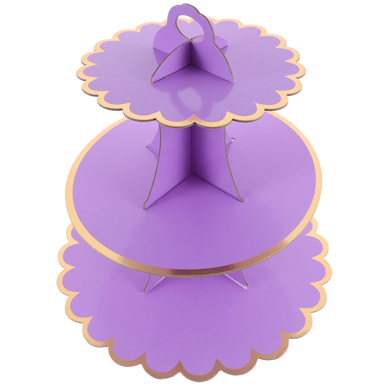 

Cardboard Cake Stands 3 Tier Cupcake Display Stand Violet Paper Dessert Holder Multi Layer Snack Presentation Tower