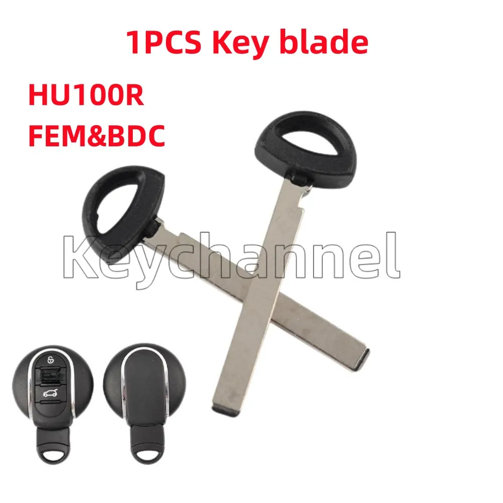 Hoja de llave inteligente para coche, hoja remota sin llave HU100R, llave de emergencia en blanco em BDC para Mini Cooper 2015 + F55 F56/57, 1 unidad