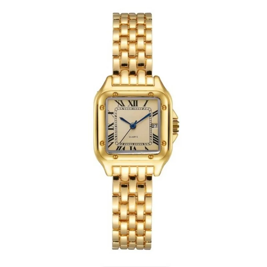 MAYZHISU Frauen Uhr Licht Luxus Retro Frauen Quarz Gold Armbanduhr Edelstahl Wasserdichte Weibliche Uhr Damen Uhr
