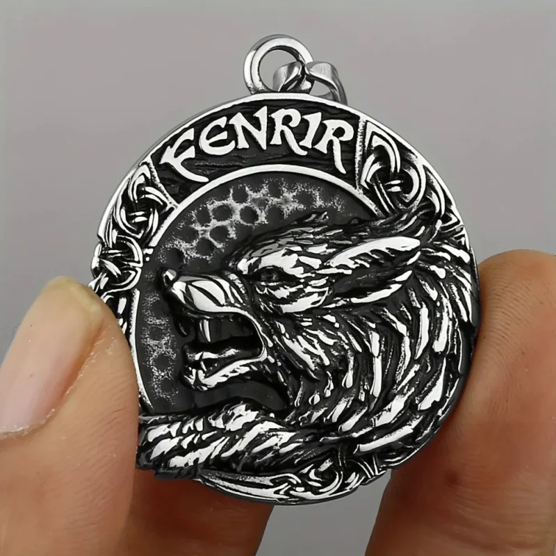 Fashion Viking Fenrir Wolf pendant necklace for Men Women hip hop punk jewelry