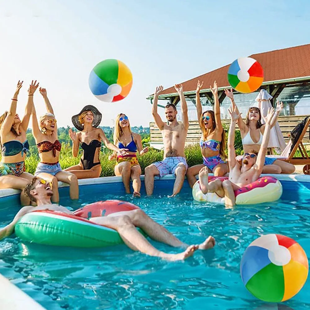 Aufblasbarer Wasserball, 6 Farben, PVC-Wasserspielzeug für Pool, See, Party, Sommerspaß, zwei Größen, manuelle Pumpe
