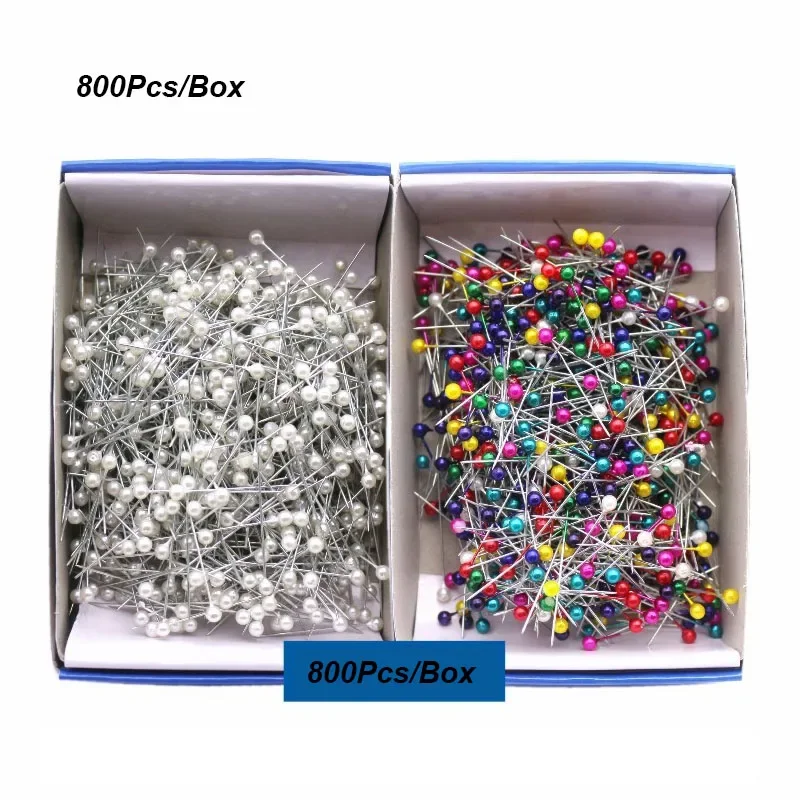 800 Pieces/Box of Loose Bead Needle Positioning Needle Colored White Needle Decoration Fixed Sewing Office Gadgets