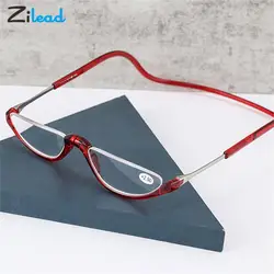 Zilead Magnet Reading Glasses For Men Women Hanging Neck Half Frame Magnetic Presbyopia Hyperopia Eyeglasses Diopter+1to+3 Gafas