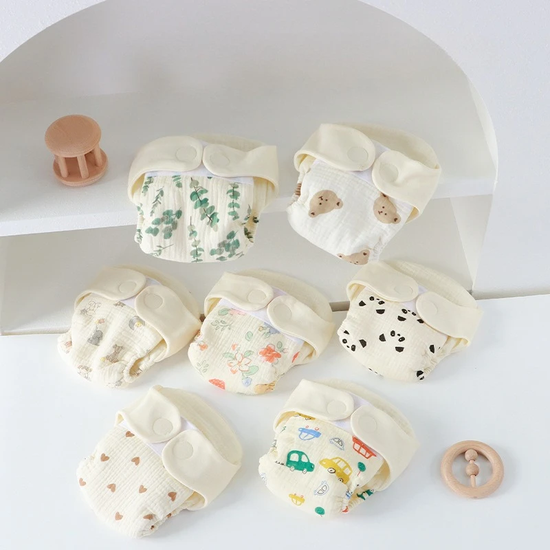 

Летние хлопковые многоразовые подгузники-трусики с мультяшным рисунком для малышей, обучающие шорты для приучения к горшку, трусики-подгузники, сменное нижнее белье из ткани