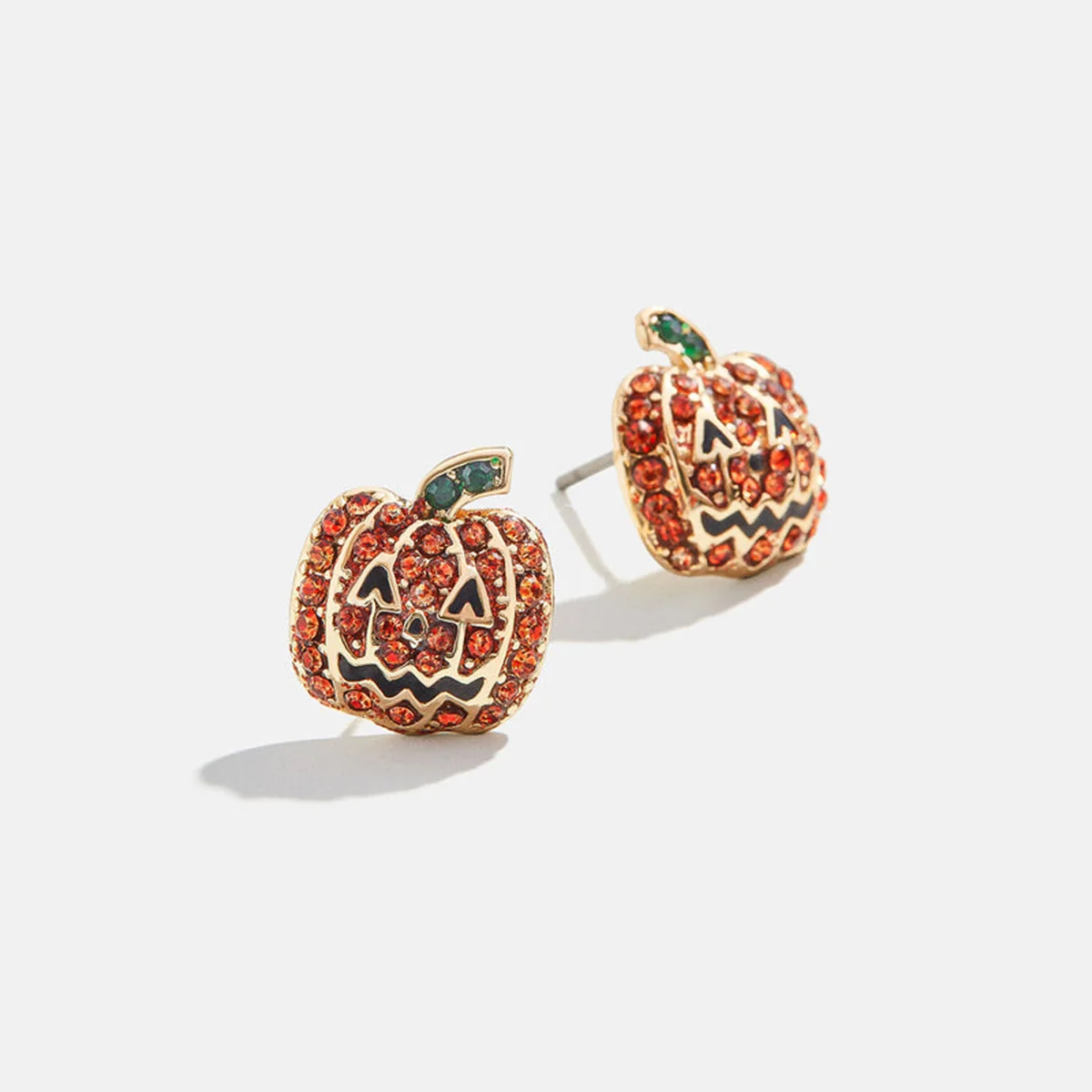 

Newly Arrived Jewelry Invisible Inlaid Orange Zircon Cute Expression Pumpkin Earrings UNISEX Halloween Hip Hop Party Earrings