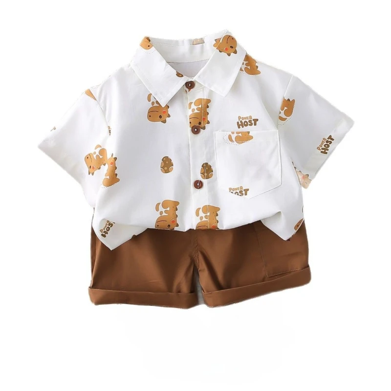 

New Summer Baby Clothes Set Children Boys Fashion Cartoon Shirt Shorts 2Pcs/Sets Kids Clothing Toddler Costume Infant Tracksuits