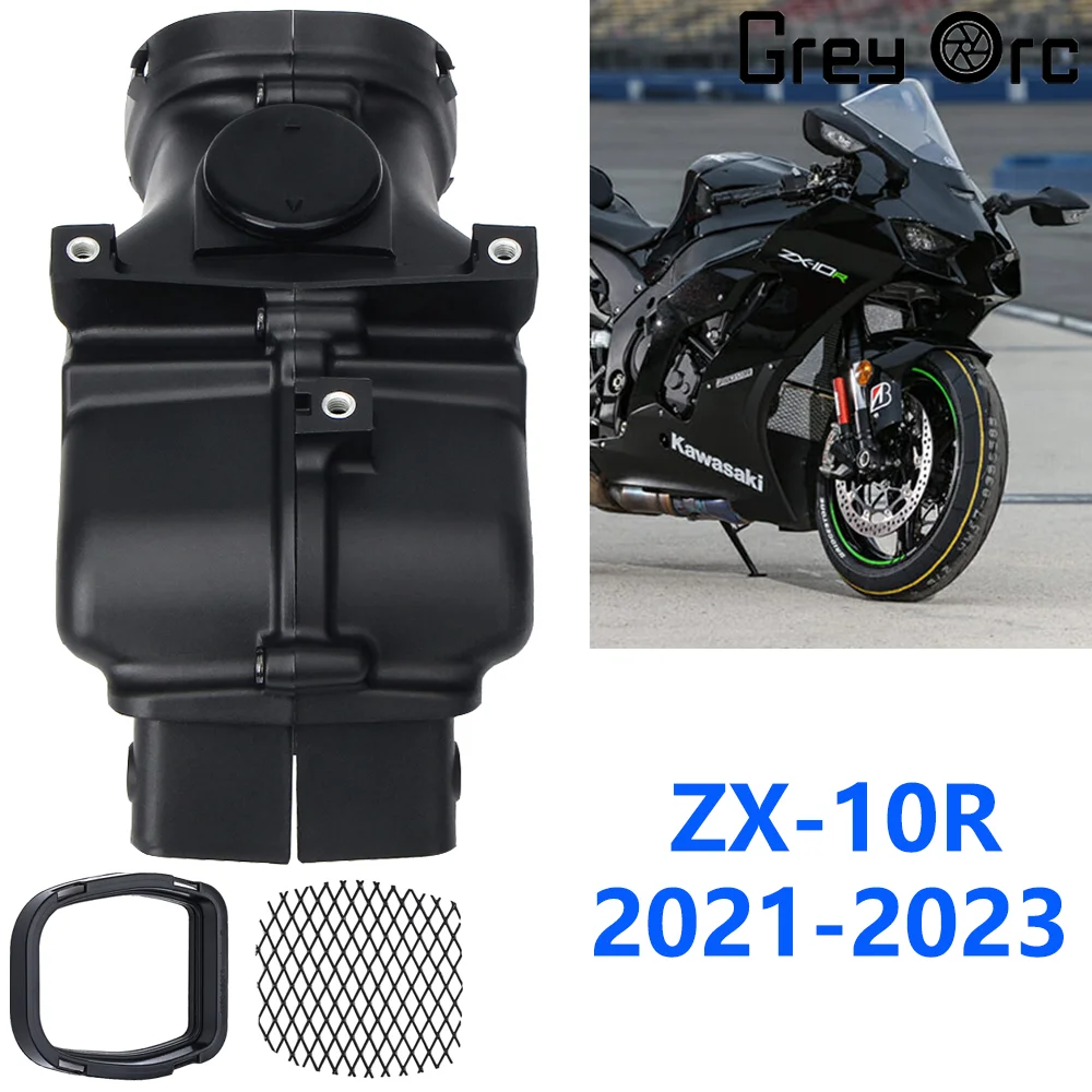 Motorcycle Stamping Air Inlet Pipe Ventilation Pipe Black High Quality ABS Plastic For Kawasaki ZX 10R ZX10R 2021 2022 2023