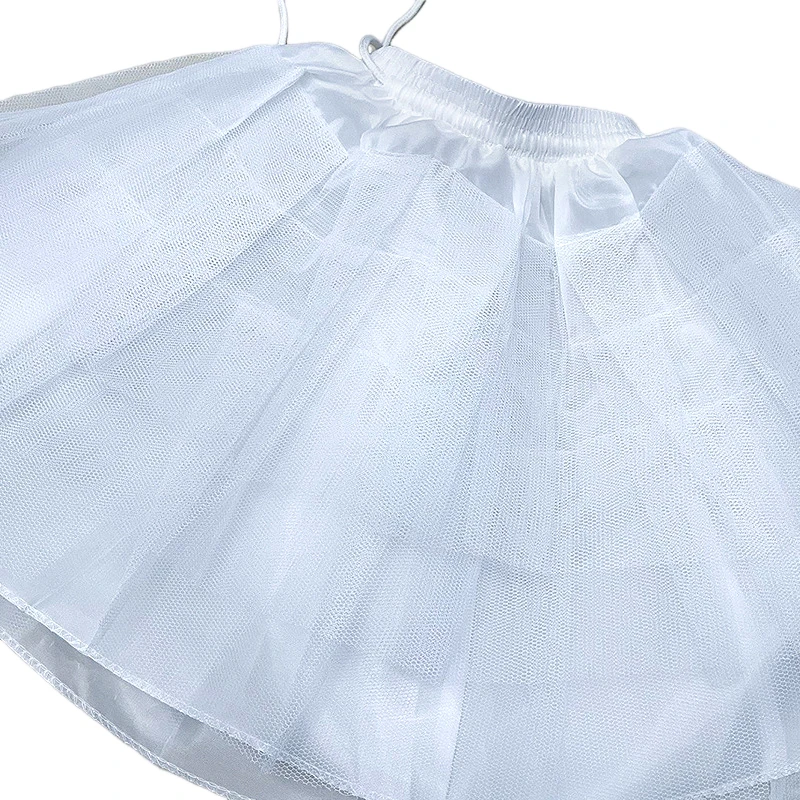 Jupon blanc multicouche pour filles, jupe Lolita moelleuse, jupe de soutien, fil doux désossé, accessoires de robe, jupe Tutu mignonne, 35cm, nouveau