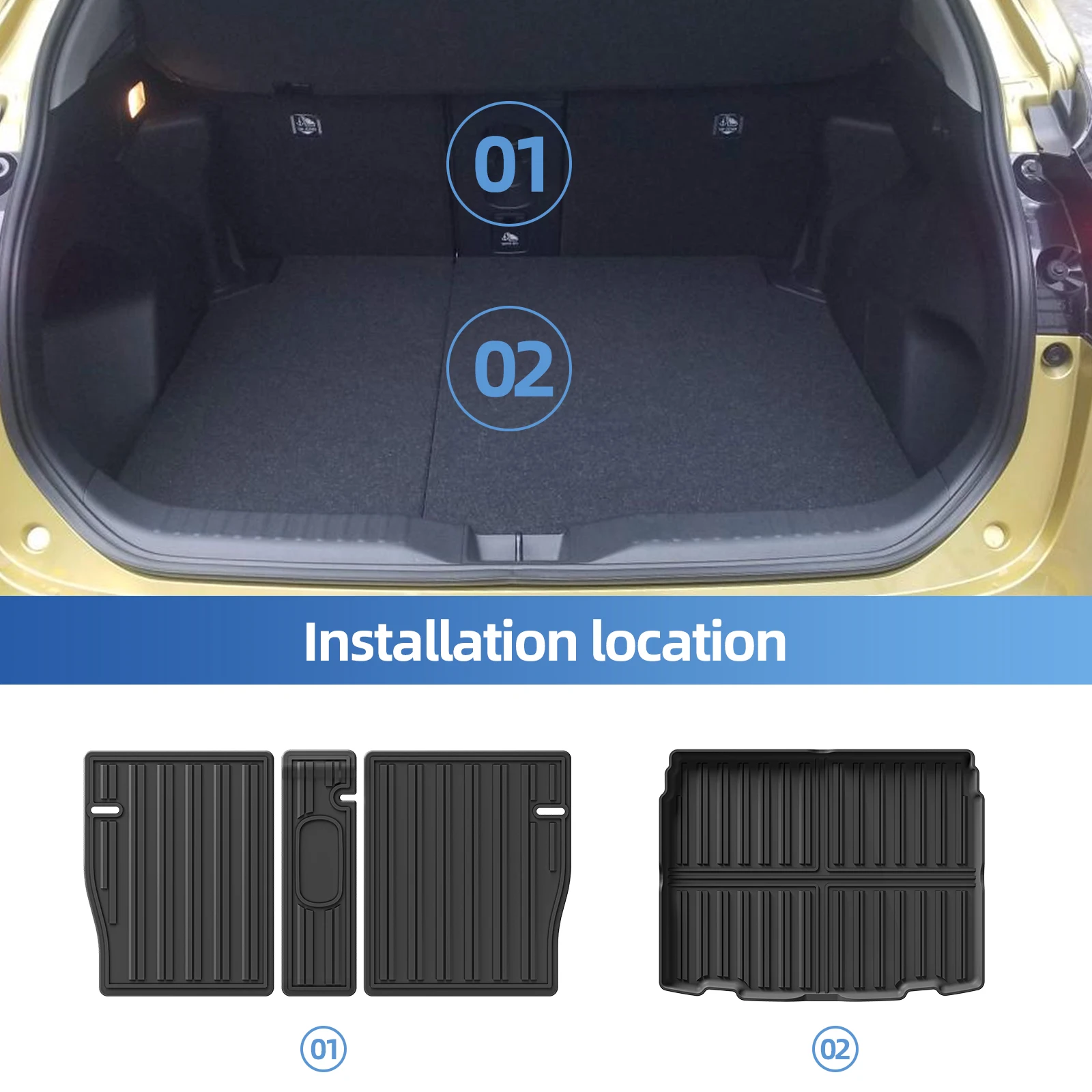 for Toyota Yaris Cross 2022 2023 2024 Car Floor Mats Trunk Pad TPE 3D Foot Mat Black Left Hand Drive