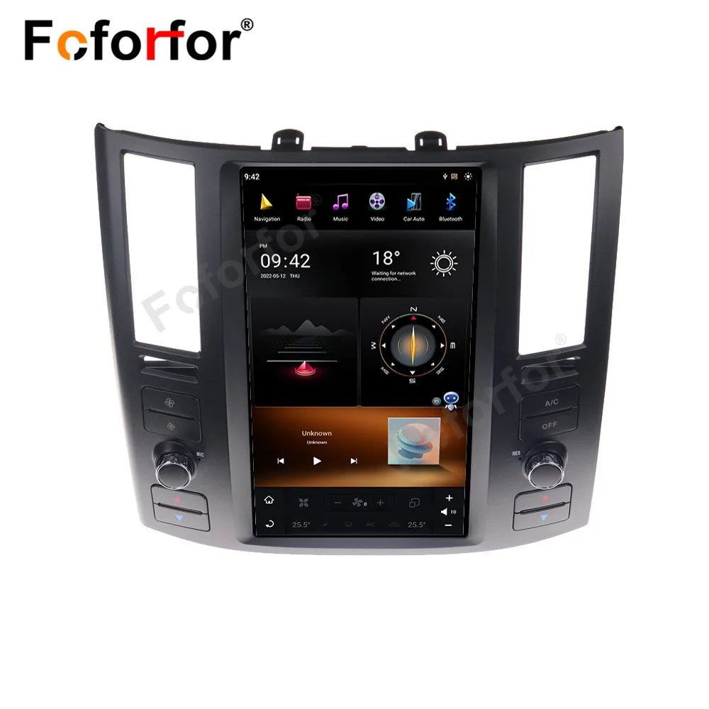 Qualcomm QLED Android13 For Infiniti FX35 FX45 2004-2008 Vehicle Screen Car Multimedia Stereo Player Carplay Radio GPS Navigator